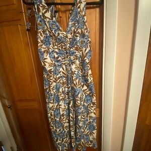 Madewell Blue Floral Midi Dress